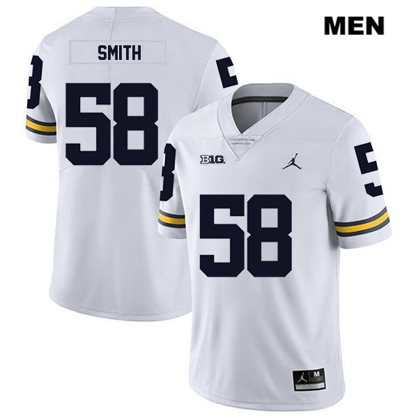 Men's NCAA Michigan Wolverines Mazi Smith #58 White Jordan Brand Authentic Stitched Legend Football College Jersey QR25A06XN